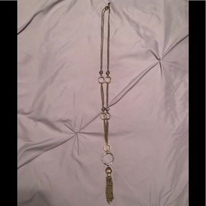 Loft gold and silver tassel necklace